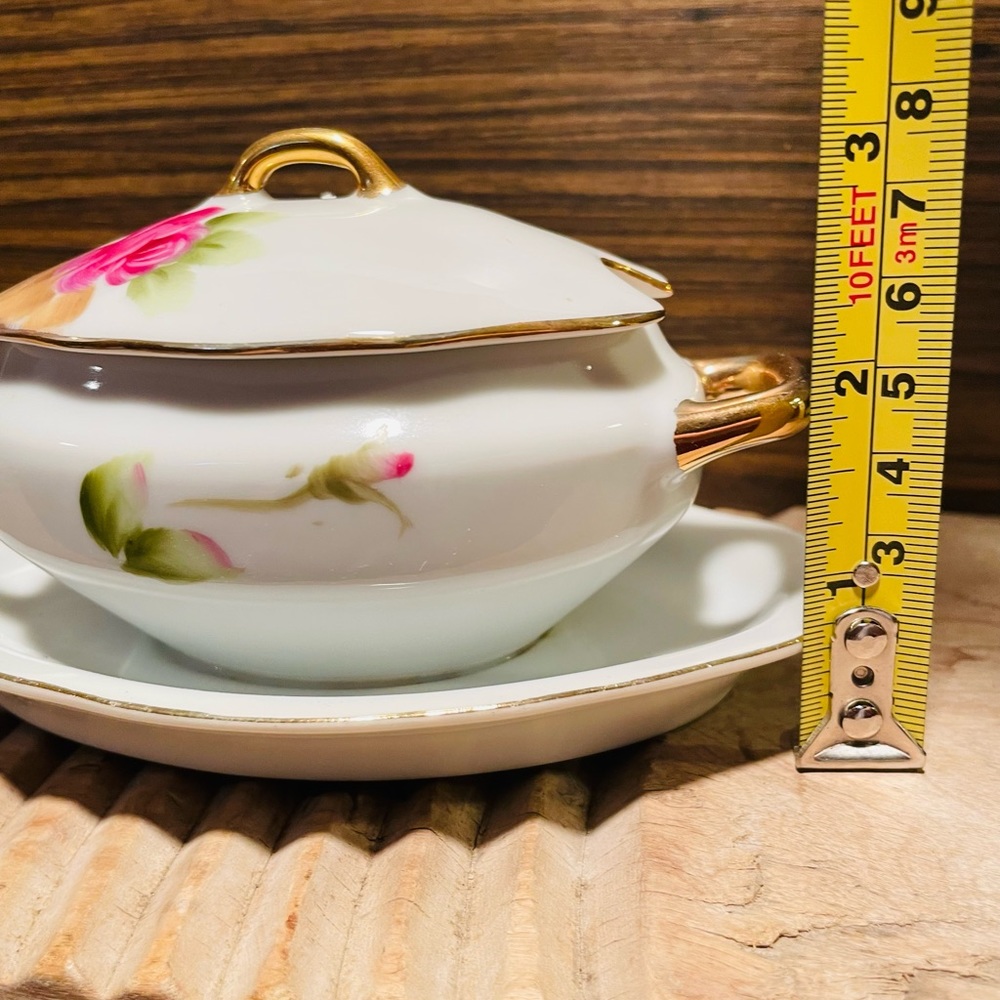 Vintage Lefton China Rose Pattern Covered Dish❤️ - Picture 11 of 12